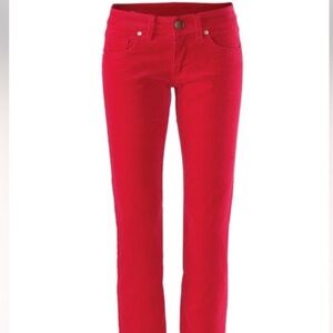 Cabi Skinny Jeans Women's Red Corduroy Straight Leg Pants Style #3136 Size 6